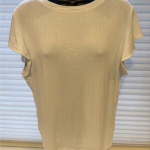 GAP White Ribbed Short Sleeve Tee Women’s size Large
